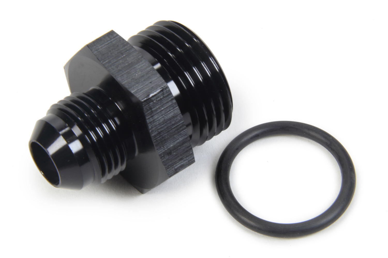 Fitting - Adapter - Straight - 8 AN Male to 12 AN Male O-Ring - Aluminum - Black Anodized - Each