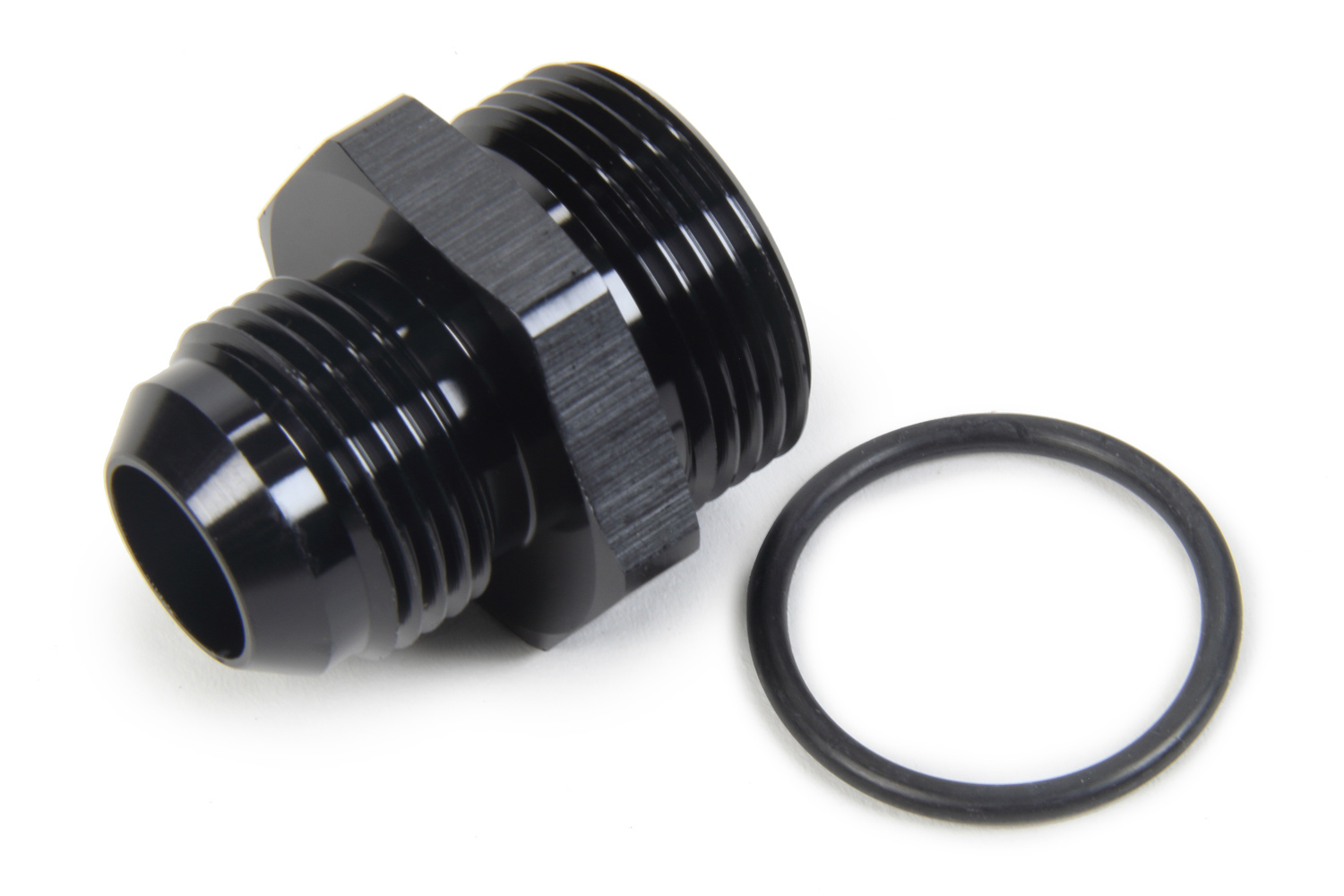 Triple X Race Components HF-81216-BLK Fitting, Adapter, Straight, 12 AN Male to 16 AN Male O-Ring, Aluminum, Black Anodized, Each
