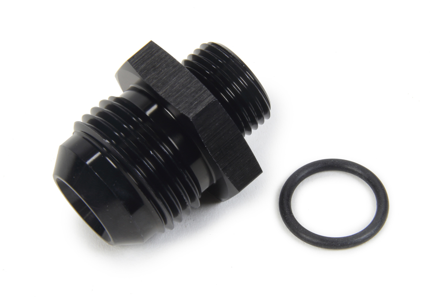 Fitting - Adapter - Straight - 12 AN Male to 8 AN Male O-Ring - Aluminum - Black Anodized - Each