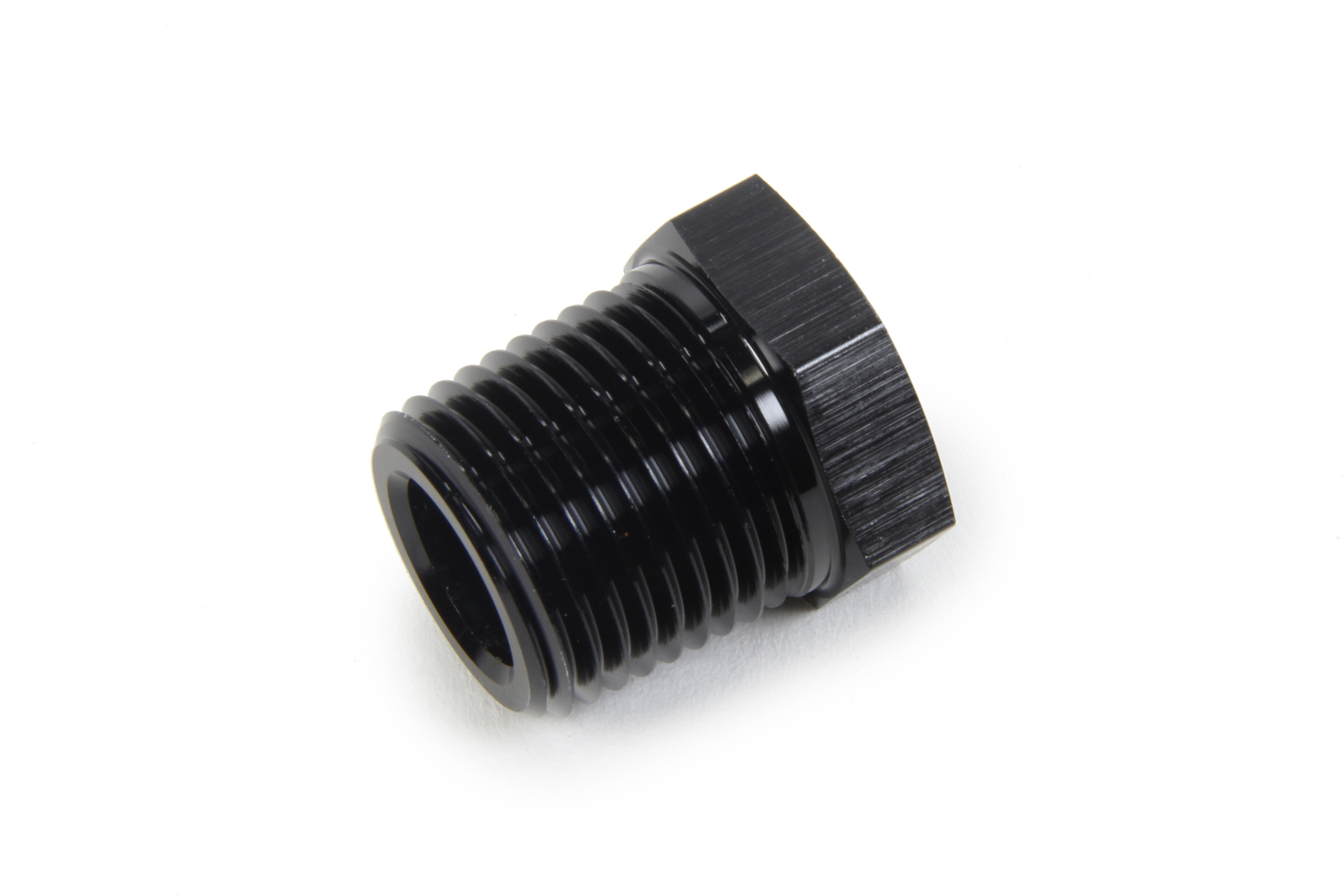 Fitting - Bushing - 1/8 in NPT Female to 1/2 in NPT Male - Aluminum - Black Anodized - Each