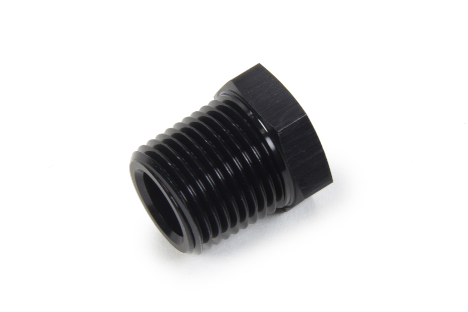 Fitting - Bushing - 3/8 in NPT Female to 1/2 in NPT Male - Aluminum - Black Anodized - Each