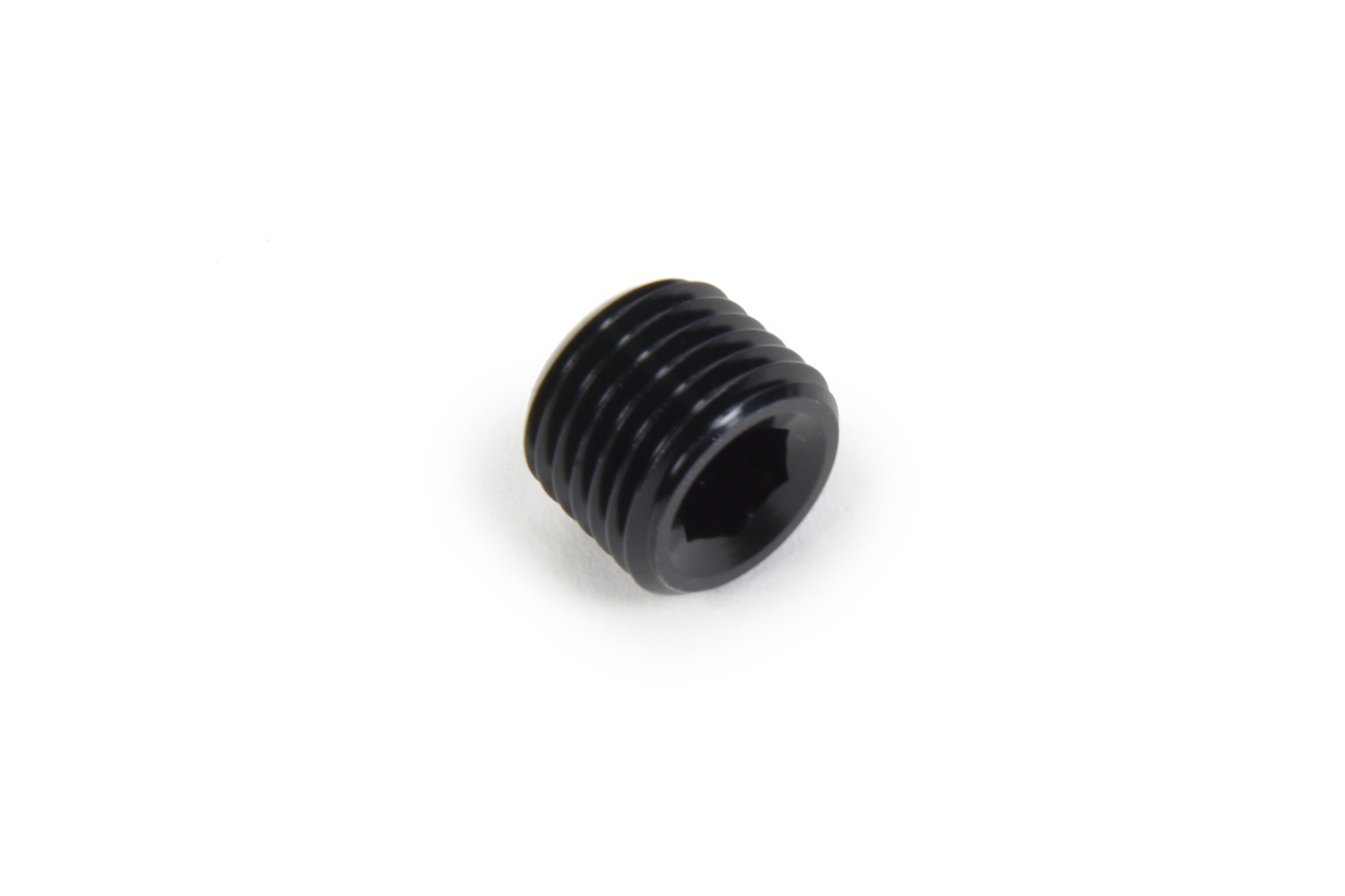 Fitting - Plug - 1/4 in NPT - Allen Head - Aluminum - Black Anodized - Each