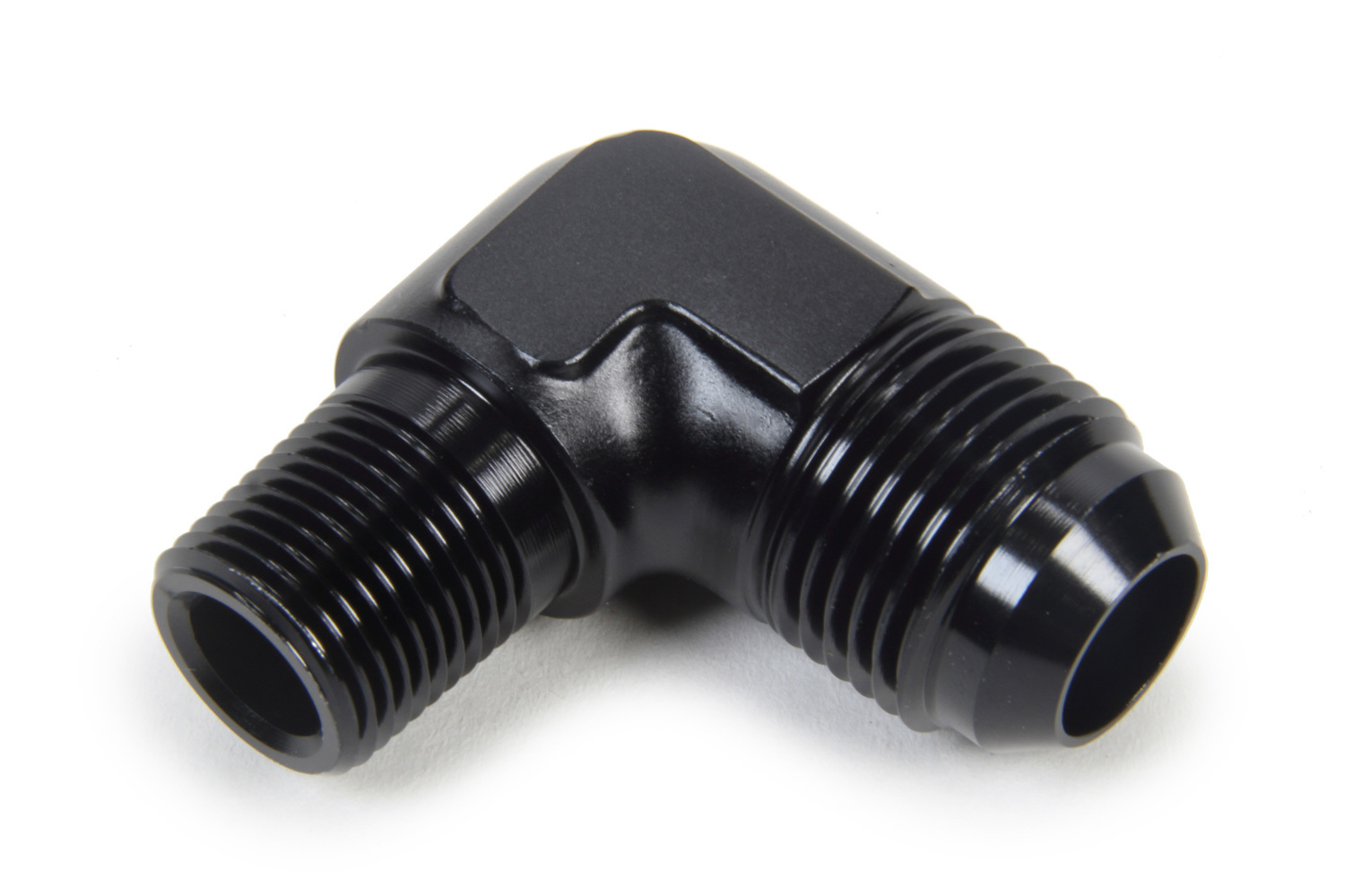 Triple X Race Components HF-99124-BLK - Fitting, Adapter, 90 Degree, 12 AN Male to 1/2 in NPT Male, Aluminum, Black Anodized, Each