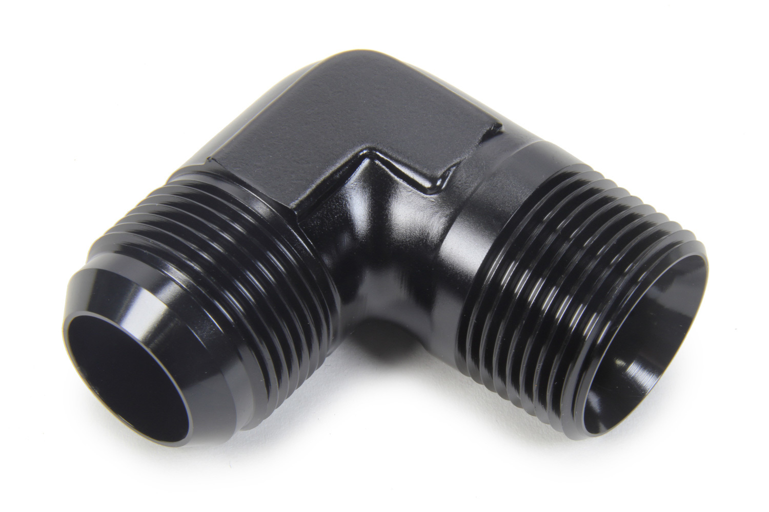 Triple X Race Components HF-99166-BLK Fitting, Adapter, 90 Degree, 16 AN Male to 1 in NPT Male, Aluminum, Black Anodized, Each