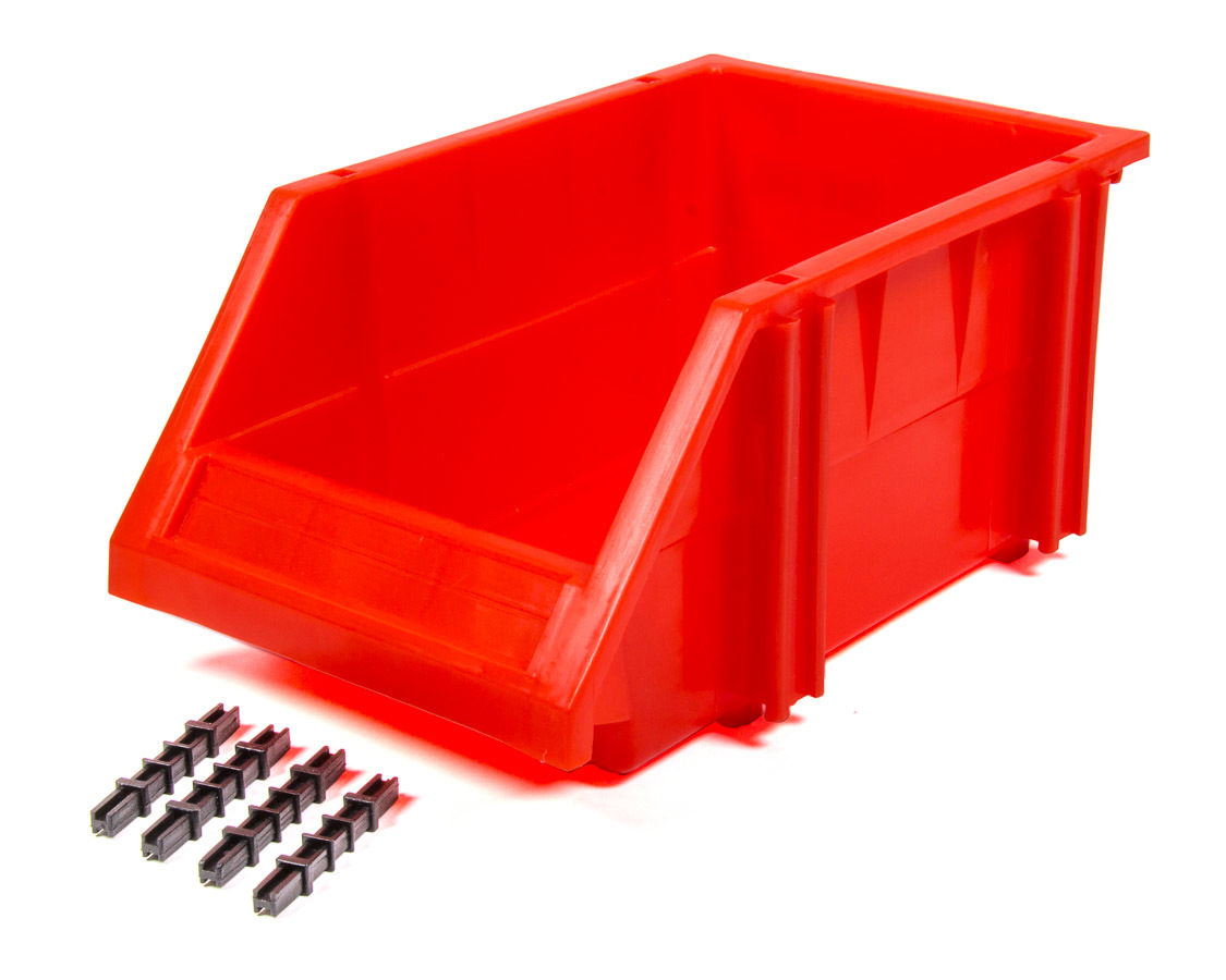 Storage Bin - 9.5 x 6.25 x 4.5 in - Plastic - Red - Each