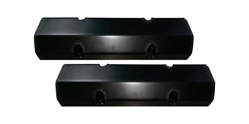 Triple X Race Components SC-EG-0003BLK Valve Cover, Tall, Fabricated Aluminum, Black Anodized, Small Block Chevy, Pair