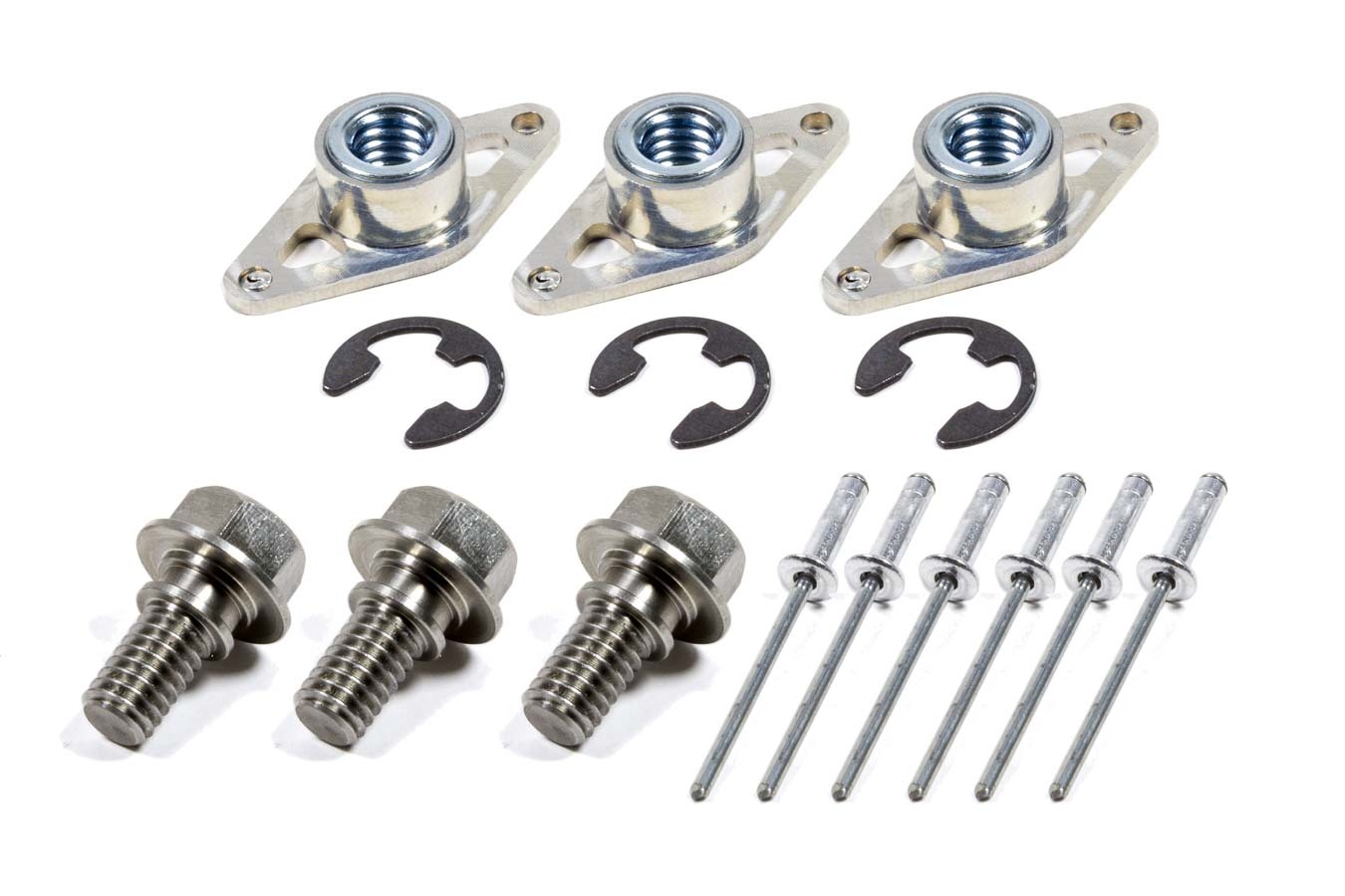 Triple X Race Components SC-WH-7821 Mud Cover Installation Kit, Screw-In Inserts / Rivets Included, 1-3/8 in Spring, Stainless, Kit