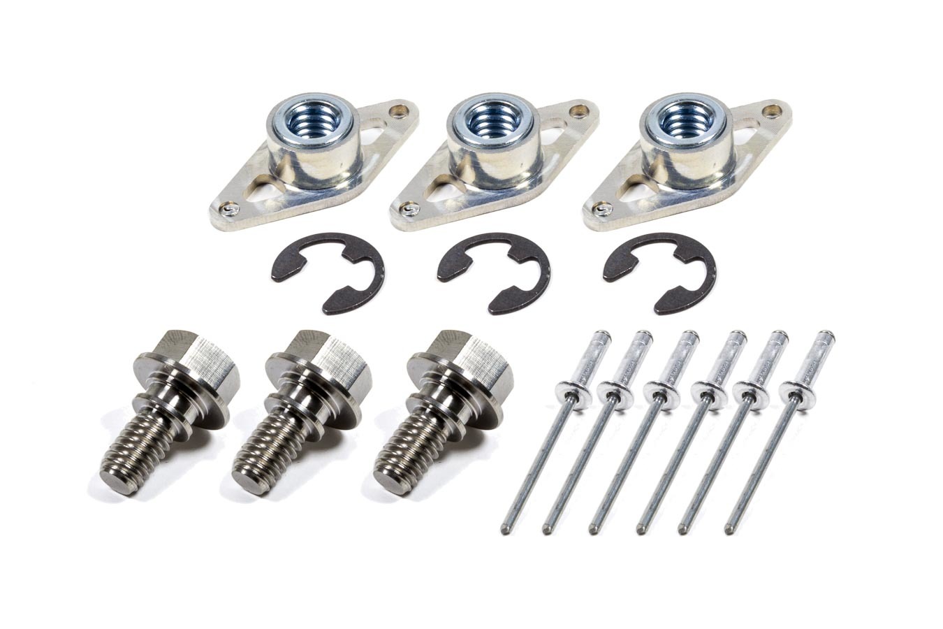 Triple X Race Components SC-WH-7841 Mud Cover Installation Kit, Screw-In Inserts / Rivets Included, 1-3/8 in Spring, Titanium, Kit