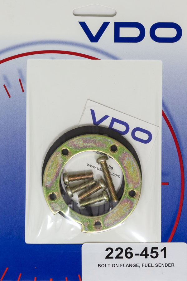 VDO 226-451 Fuel Level Sending Unit Flange, 5 Mounting Holes, Gasket / Hardware, Steel, Cadmium, Universal, Kit