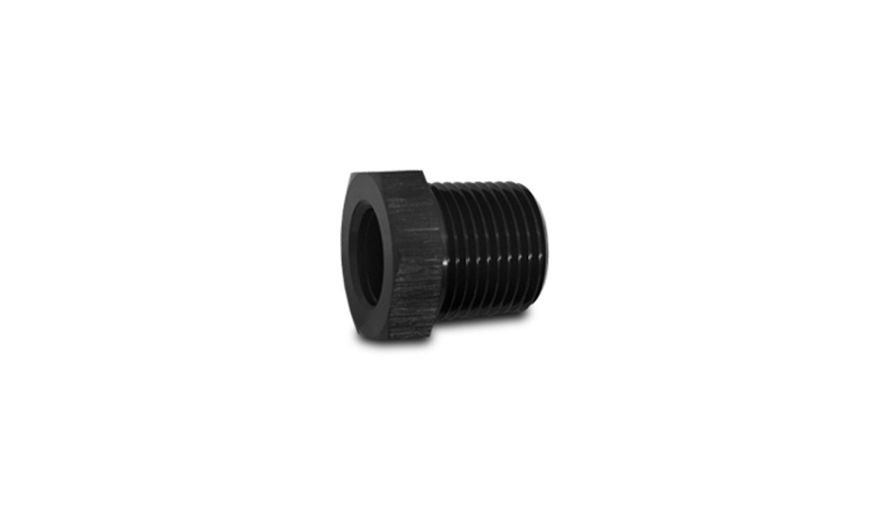 Vibrant Performance 10878 Fitting, Adapter, Straight, 3/8 in NPT Female to 1 in NPT Male, Aluminum, Black Anodized, Each