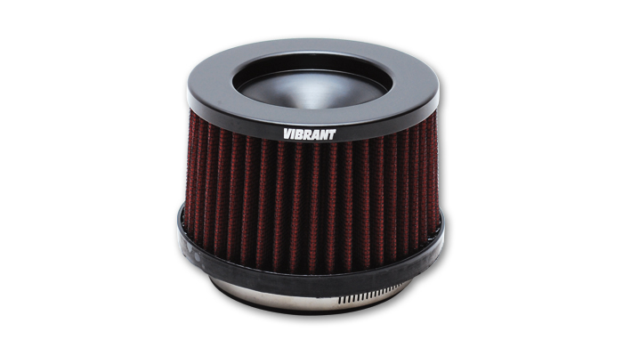 Vibrant Performance 10930 Air Filter Element, Classic, Clamp-On, Conical, 5-1/2 in Base, 4 in Top Diameter, 4-1/4 in Tall, 3 in Flange, Cotton, Universal, Each