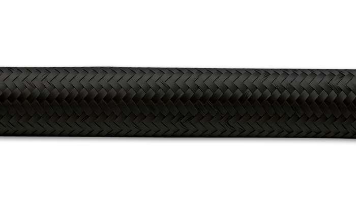 Vibrant Performance 11996 - 50ft Roll of Black Nylon Braided Flex Hose -6AN