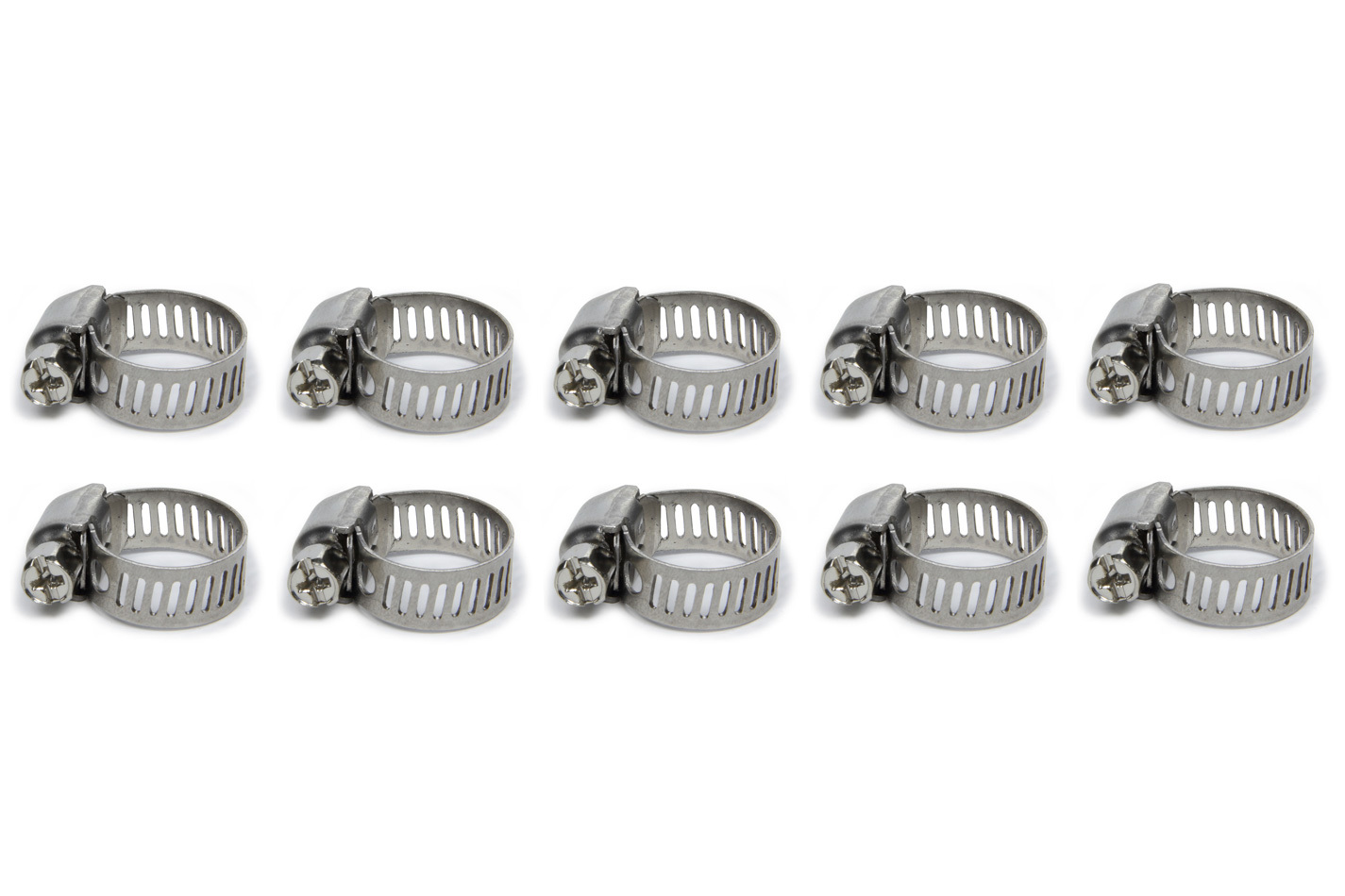 S.S. Worm Gear Clamps .44in to .90in 10 Pack