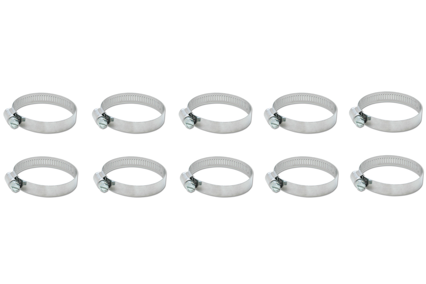 S.S. Worm Gear Clamps 2.04in to 3.0in 10 Pack
