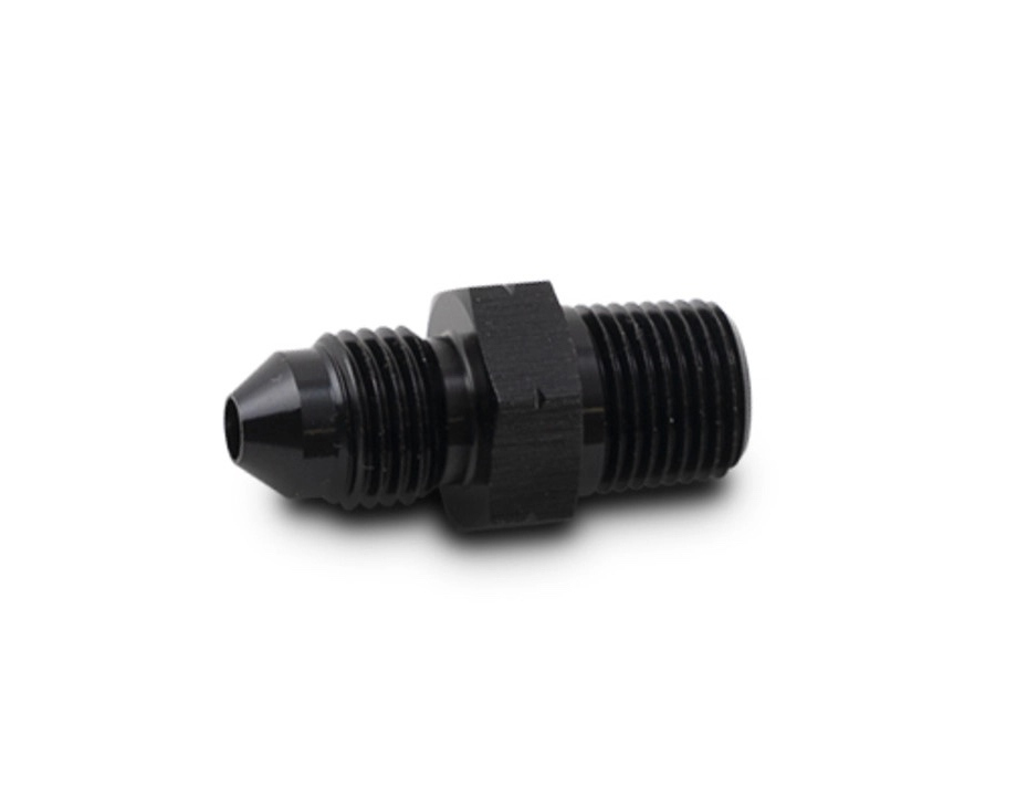Vibrant Performance 12732 Fitting, Adapter, Straight, 4 AN Male to 1/8-28 in BSPT Male, Aluminum, Black Anodized, Each