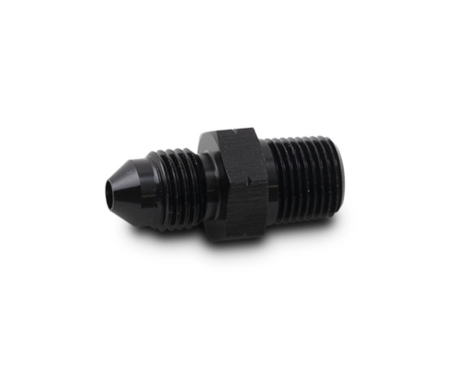 Vibrant Performance 12733 Fitting, Adapter, Straight, 4 AN Male to 1/4-19 in BSPT Male, Aluminum, Black Anodized, Each