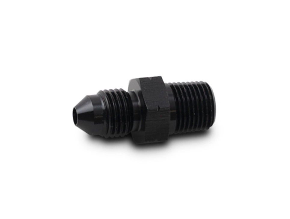 Vibrant Performance 12735 Fitting, Adapter, Straight, 6 AN Male to 1/8-28 in BSPT Male, Aluminum, Black Anodized, Each