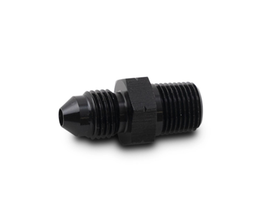 Vibrant Performance 12736 Fitting, Adapter, Straight, 6 AN Male to 1/4-19 in BSPT Male, Aluminum, Black Anodized, Each