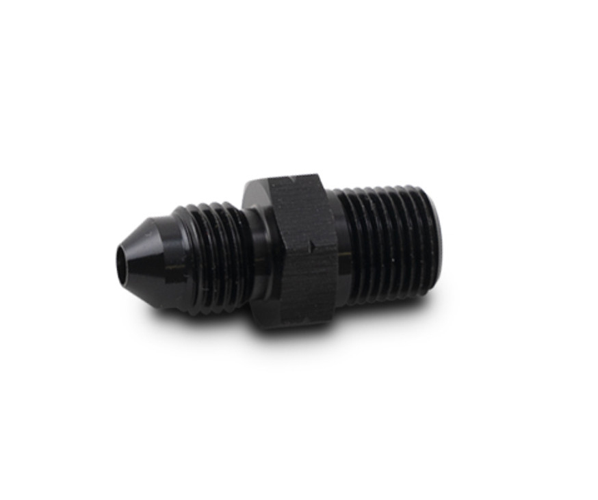 Vibrant Performance 12741 Fitting, Adapter, Straight, 8 AN Male to 3/8-19 in BSPT Male, Aluminum, Black Anodized, Each