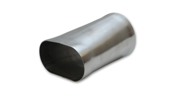 Vibrant Performance 13170 - Exhaust Pipe Transition, 3 in Round to 3 in Oval, 6 in Long, Stainless, Natural, Each
