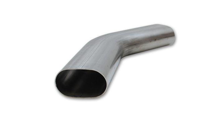 Vibrant Performance 13192 Exhaust Bend, 45 Degree, Mandrel, 3-1/2 in Oval, 6-1/4 in Radius, 7-1/2 x 7-1/2 in Legs, 16 Gauge, Stainless, Each