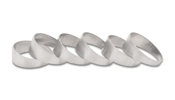 Vibrant Performance 13640 - Exhaust Band, Pie Cuts, 4 in OD, Stainless, Natural, Set of 6