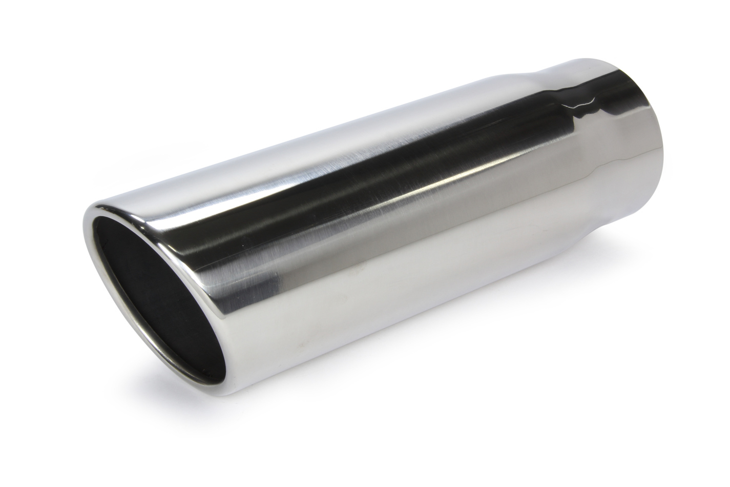 Vibrant Performance 1578 - Exhaust Tip, Weld-On, 3 in Inlet, 3-1/2 in Round Outlet, 11 in Long, Single Wall, Rolled Edge, Angled Cut, Stainless, Polished, Each