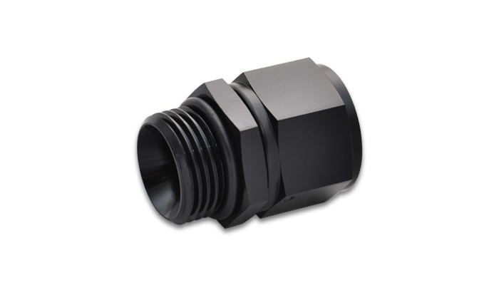 Vibrant Performance 16861 Fitting, Adapter, Straight, 8 AN Female to 6 AN Male O-Ring, Aluminum, Black Anodized, Each