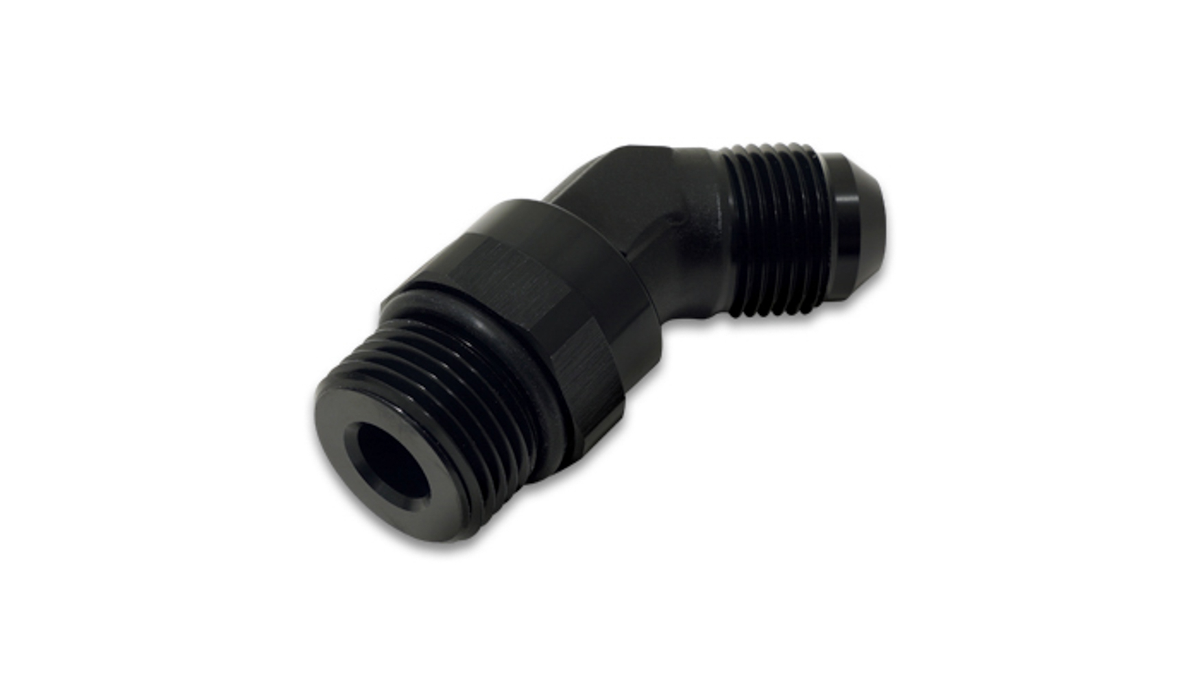Vibrant -8AN Male to Male -10AN Straight Cut 45 Degree Adapter Fitting - Anodized Black thumbnail 6