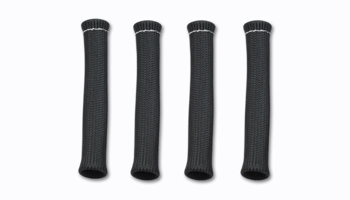 Vibrant Performance 25891 Spark Plug Boot Sleeve, 3/4 in ID x 8 in Long, Braided Fiberglass, Black, Set of 4