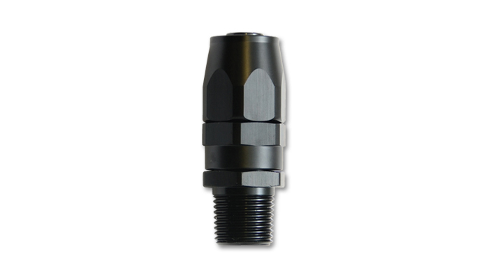 Vibrant Performance 26002 Fitting, Hose End, Straight, 6 AN Hose to 3/8 in NPT Male, Aluminum, Black Anodized, Each