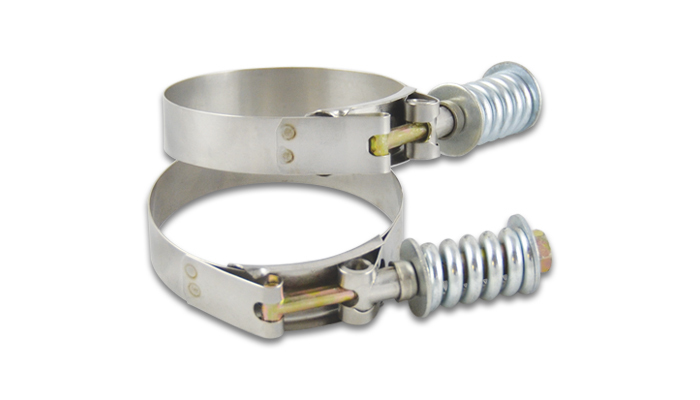 Vibrant Performance 27840 Hose Clamp, T-Bolt, 4.28 to 4.58 in Range, Stainless, 4 in ID Hose Couplers, Pair
