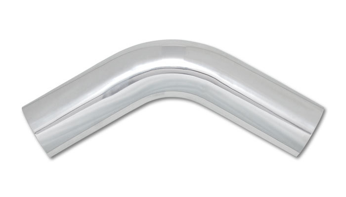 Vibrant Performance 2821 Aluminum Tubing Bend, 60 Degree, Mandrel, 3-1/2 in Diameter, 4-1/2 in Radius, 5-1/2 in Legs, Aluminum, Polished, Each
