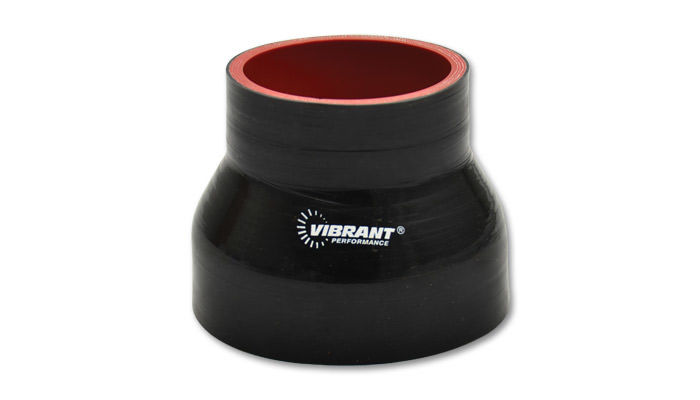 Vibrant Performance 2838 Tubing Coupler, Straight, Reducer, 1-3/4 in to 2-1/2 in ID, 3 in Long, Silicone, Black, Each