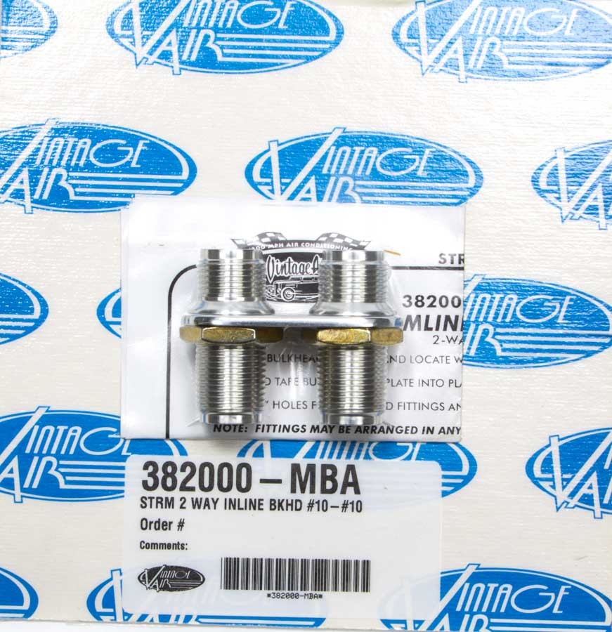 VINTAGE AIR — VINTAGE AIR 2 Way In Line Bulkhead #10 and #10 O-Ring