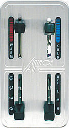 Vintage Air 48102-SVQ Climate Control Panel, Gen II, 4 Lever, Vertical, 4-3/4 x 2-1/2 in Rectangle, In Dash, Aluminum, Natural, Each
