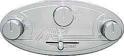 Vintage Air 48104-RHQ Climate Control Panel, Gen II Streamline, 3 Knob / 1 Lever, Horizontal, 5-1/2 x 2-1/2 in Oval, In Dash, Aluminum, Natural, Each