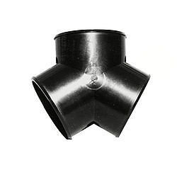 Vintage Air 49592-VUI AC and Heat Duct Connector, Y Style, Plastic, Black, 2-1/2 in Duct Hose, Each