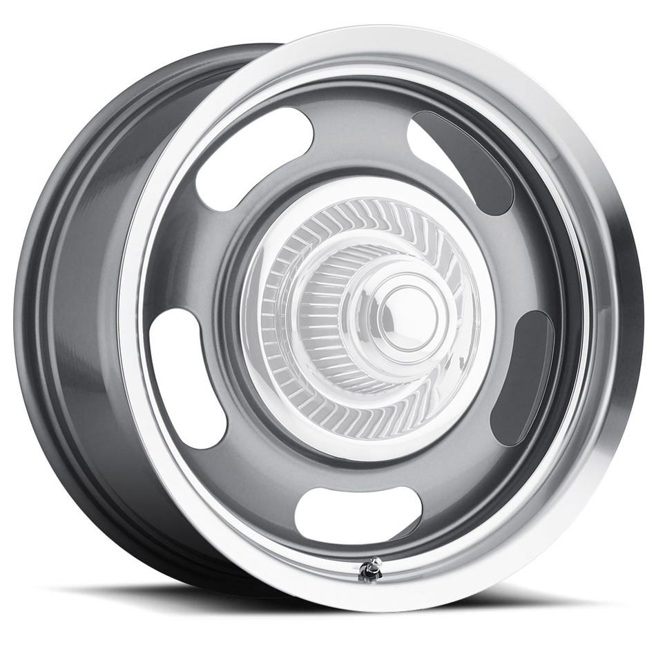 Vision Wheel 55-7806GMML0 Wheel, Rally Aluminum, 17 x 8 in, 4.500 in Backspace, 5 x 4.75 in Bolt Pattern, Machined Lip, Aluminum, Gray, Each
