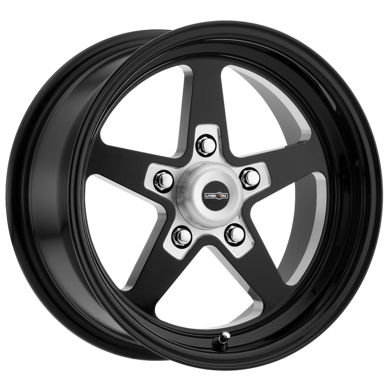 Vision American Muscle 571 Sport Star II Black Wheels 15x10 Wheel, II, Aluminum, Gloss Black, 15 x 10 in., 4.5 in. Backspace, Each thumbnail 3
