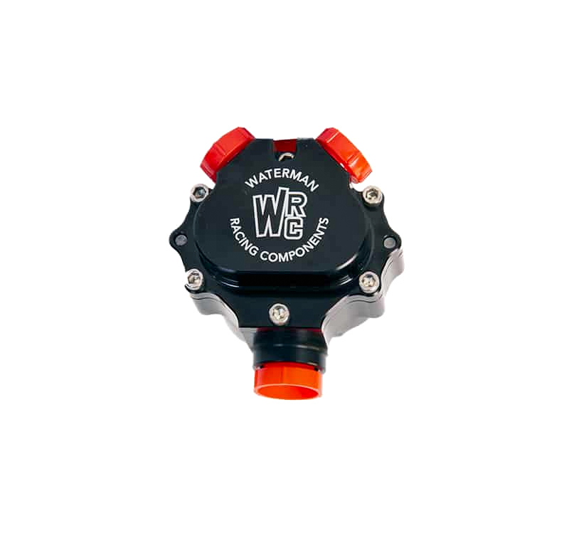Waterman 22108 Fuel Pump, 400 Ultra Light, Hex Driven, 0.400 Gear Set, In-Line, Reverse Rotation, 8 AN Female Inlet, 8 AN Female Outlet, Aluminum, Black Anodized, Gas / Methanol / E85, Each