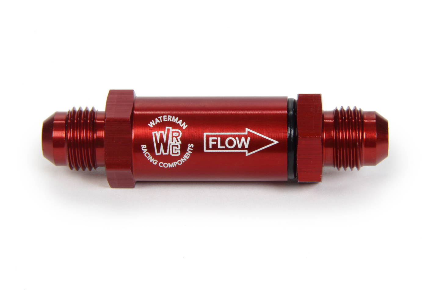 Waterman 766010-A - Check Valve, 6 AN Male Inlet, 6 AN Male Outlet, Low Pressure, Aluminum, Red Anodized, Each