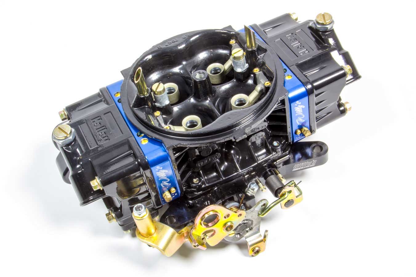 Willys Carb 64001 Carburetor, HP, 4-Barrel, 750 CFM, Square Bore, No Choke, Mechanical Secondary, Dual Inlet, Black Powder Coat, Each