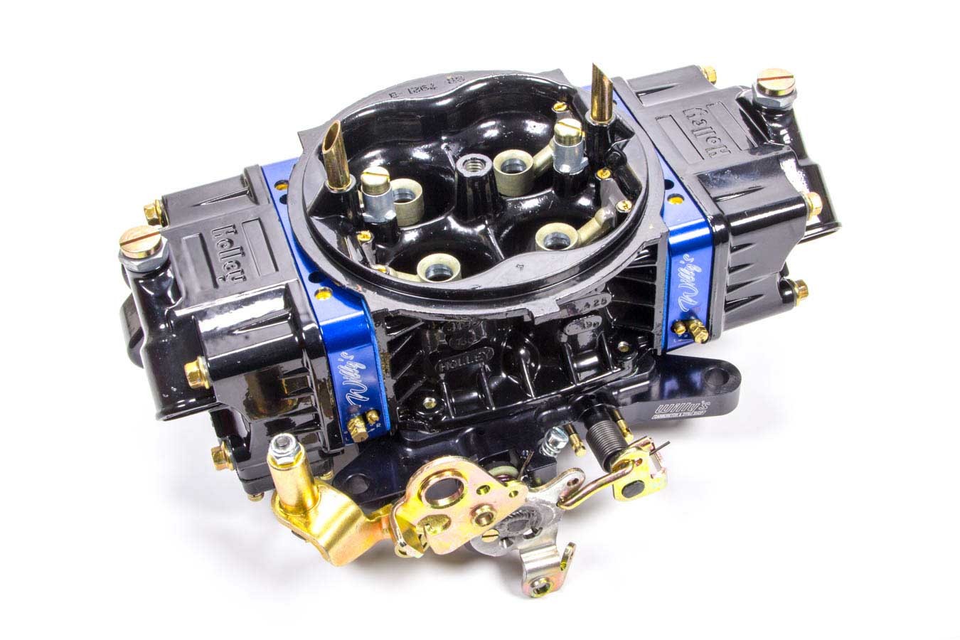 Willys Carb 64251 Carburetor, HP, 4-Barrel, 750 CFM, Square Bore, No Choke, Mechanical Secondary, Dual Inlet, Black Powder Coat, Each
