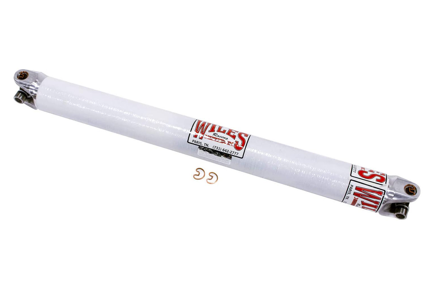 Wiles Driveshaft CF325355 Drive Shaft, 35.500 in Long, 3.25 in OD, 1310 U-Joints, Carbon Fiber, White Paint, Universal, Each