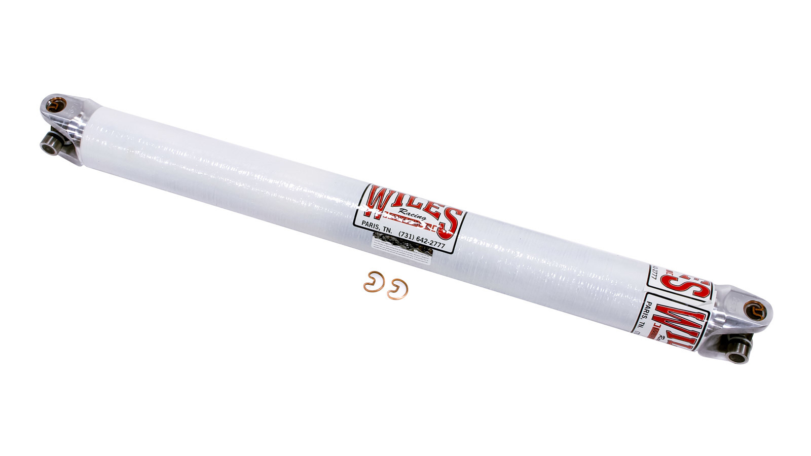 Wiles Driveshaft CF325375 Drive Shaft, 37.500 in Long, 3.25 in OD, 1310 U-Joints, Carbon Fiber, White Paint, Universal, Each