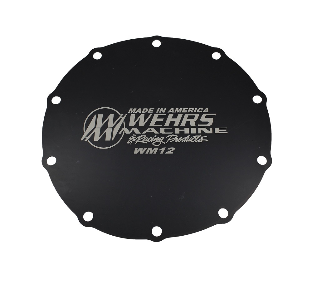 Wehrs Machine WM12 Rear End Blockoff, Aluminum, Black Anodized, Ford 9 in, Each
