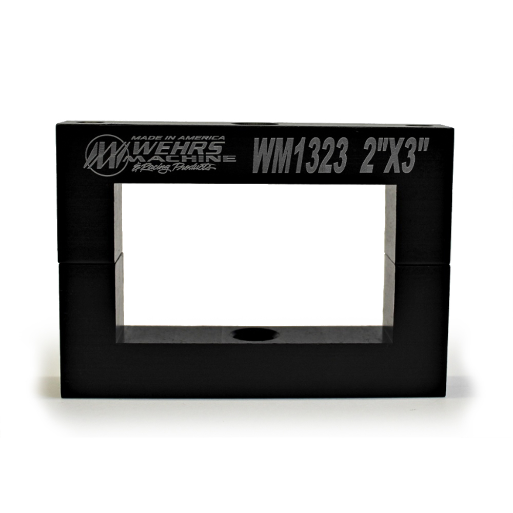 Wehrs Machine WM1323 Ballast Bracket, Clamp-On, Aluminum, Black Anodized, 2 x 3 in Square Tube, Each