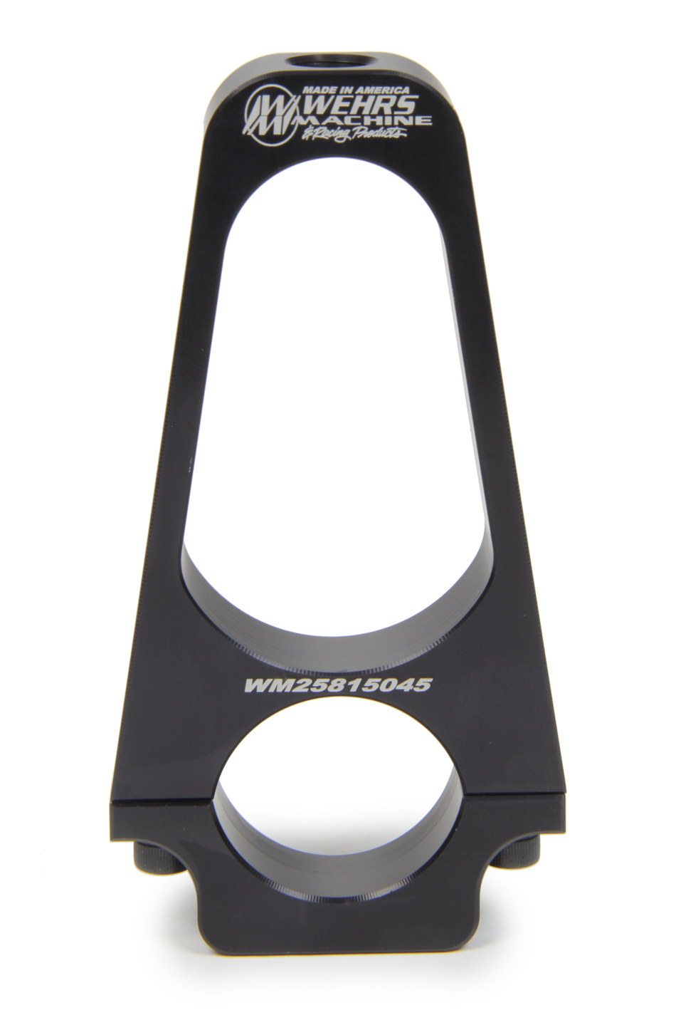 Wehrs Machine WM25815045 Hood Pin Bracket, Clamp-On, 1-1/2 in Tube, 1/2 in OD, 4-1/2 in Tall, Aluminum, Black Anodized, Each
