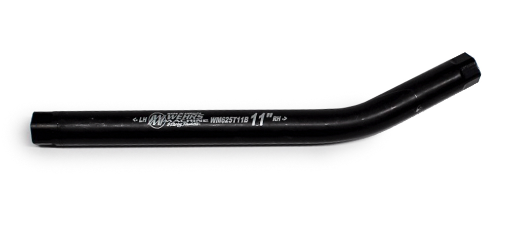 Wehrs Machine WM625T11B - Suspension Tube, Bent, 7/8 in OD, 11 in Long, 5/8-18 in Female Threads, Steel, Black Oxide, Each